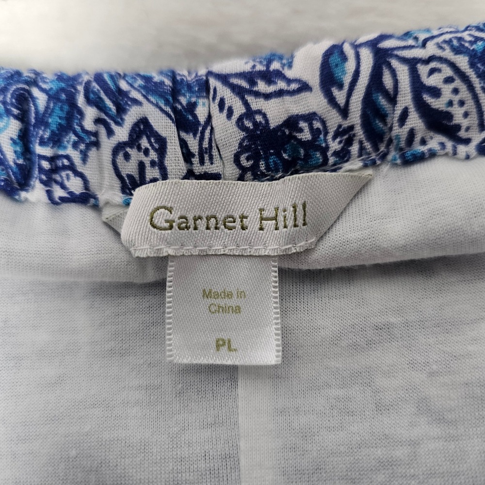Garnet Hill Maxi Dress Womens PL Blue White Coastal Nautical Rope Strap Cotton - Picture 7 of 11